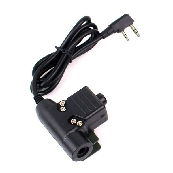 Tactical U94 PTT Kabel voor Icom Kenwood Midland PTT voor Baofeng Talkie Bowman Elite II Headest Militaire Standaard Airsoft Jacht