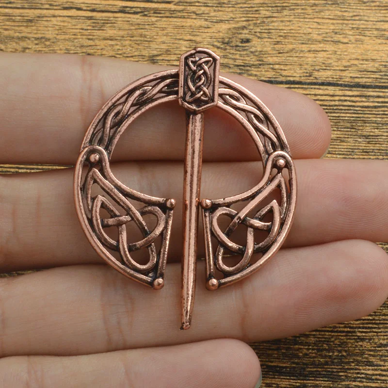 Broche de hebilla hueca de latón vikingo para hombre, broches de esmalte con botón de capa, para hombres, Vikingo, vaquero, nórdico, regalo de joyería