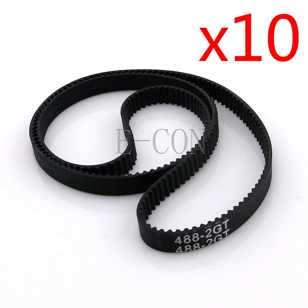 

10pcs/lot 488-GT2 Loop Timing Belt Width 6mm GT2 Belt Rubber Fiberglass Inner Length 488mm 244 Teeth for GT2 Timing Pulley