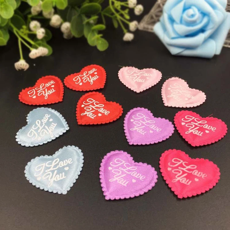 100pcs Fabric Multicolor Love you Heart dia 3.5x2.5cm Wedding Party Confetti Table Decoration birthday party Decorative Supplies