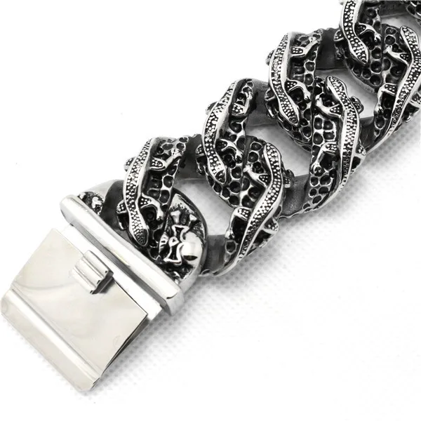 Huge Heavy Man Crocodile Bracelet&Bangle Biker Chain 316 Stainless Steel Hot Crocodile Bracelet Valentine\'s Day