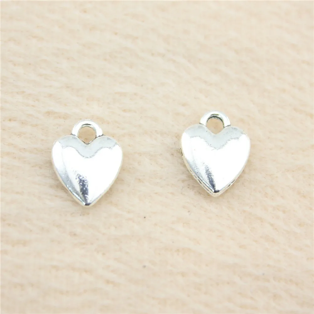 62pcs/lot 14*10mm ancient silver Heart charm Pendants DIY jewelry for bracelet necklace earring