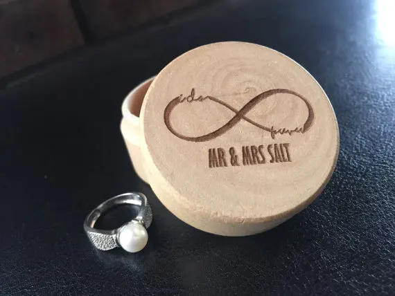 customize infinity symbol Wooden Wedding proposal Couples Ring bearer Boxes engagement party favors Gift for Couples