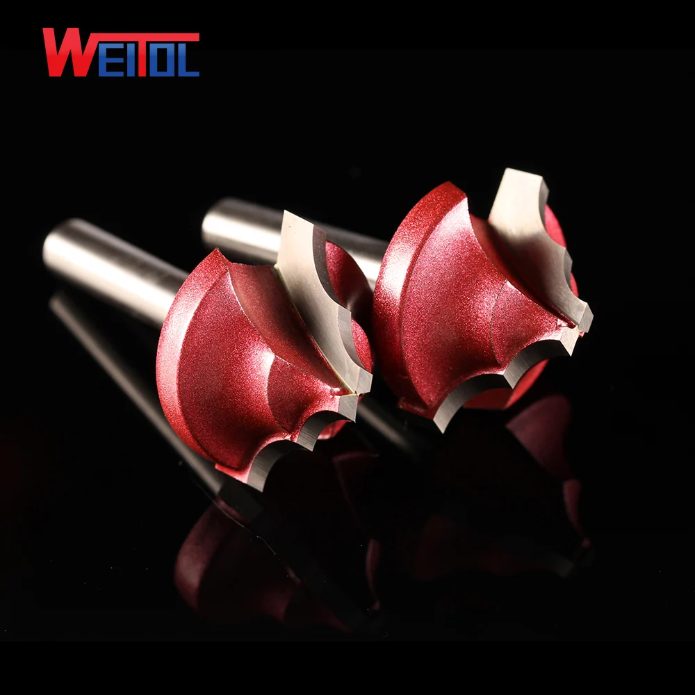 Weitol 1 pcs 6mm  Two sided double R cutter  CNC Engraving Router Bit Trimmer Chamfer Carving Tool Round Over Bit free