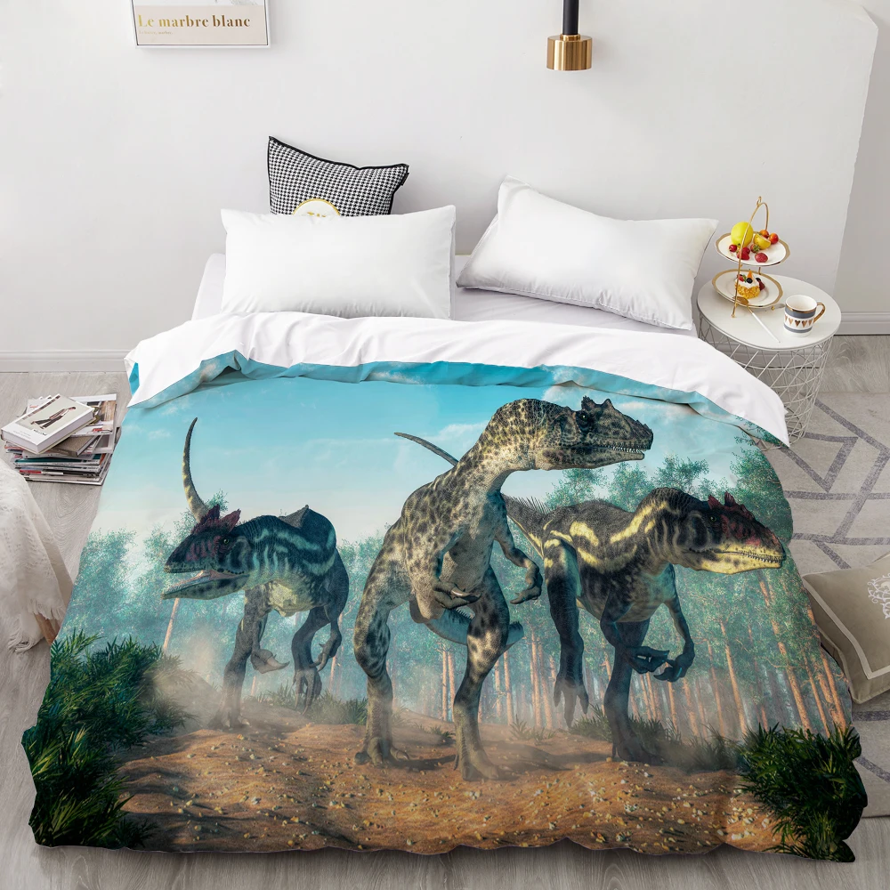 3D HD Digital Printing Custom Duvet Cover,Comforter/Quilt/Blanket case Single Bedding 140x200 Cartoon Dinosaurs Drop Shipping