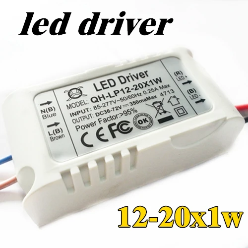 

4pcs/lot 12-20x1W 300mA LED Driver Lamps Transformer 12X1W 15x1W 18x1W 12W 15W 18W External Power Supply For Ceiling Light