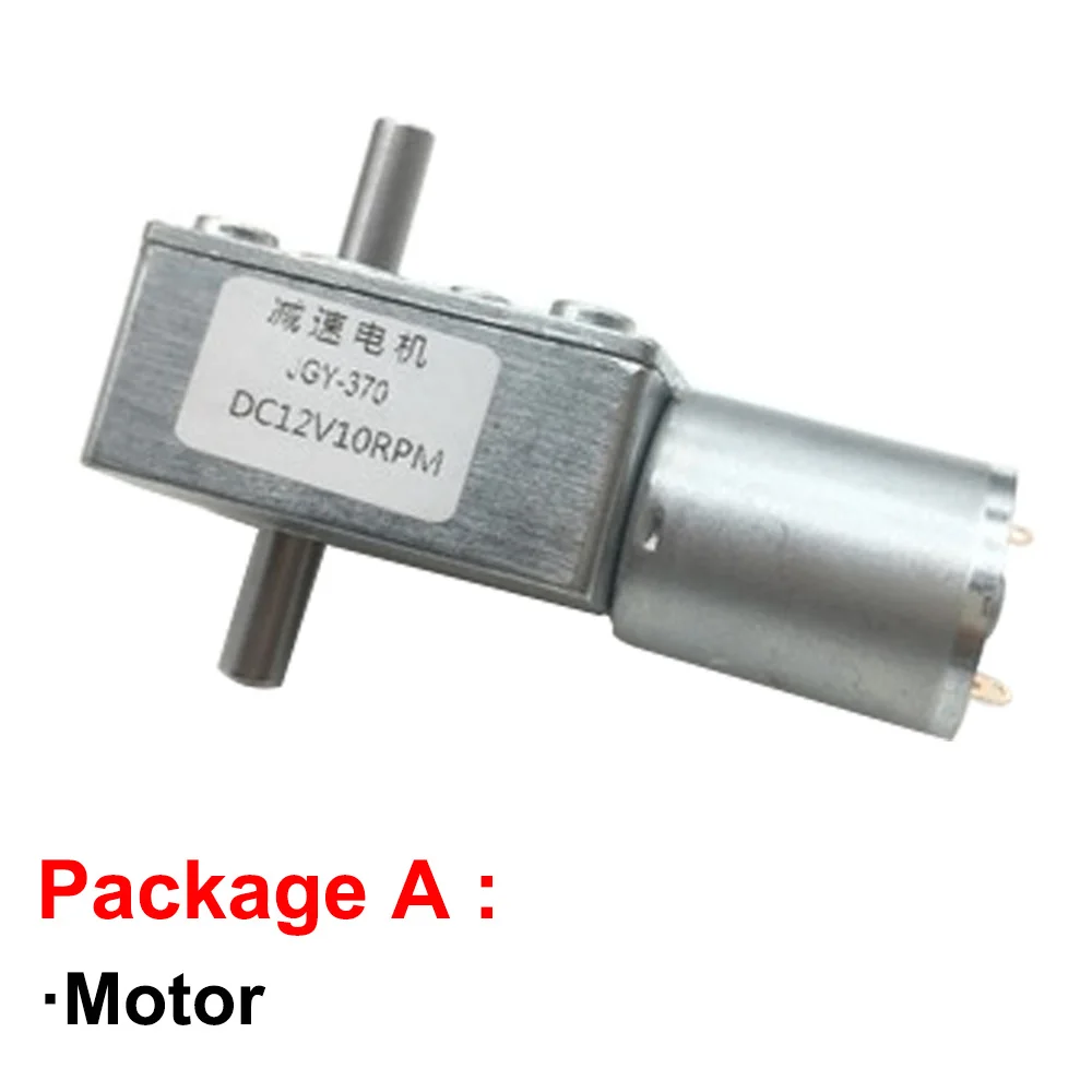 Double Shaft Electric DC Worm Geared Motor 6V 12V 24V  6 To 150RPM High Torque Motors Self Locking Adjustable Speed Reversed