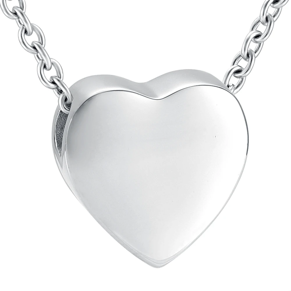 Love Heart Cremation Pendant Stainless Steel Memorial Ash Holder Keep In Loved One Heart Memorial Jewelry For Ashes Keepsake