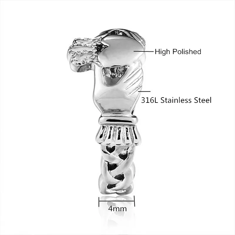 Irish Claddagh Rings For Women Hand Love Heart Crown Wedding Engagement Ring Best Friends Friendship Ring Alliance R186G