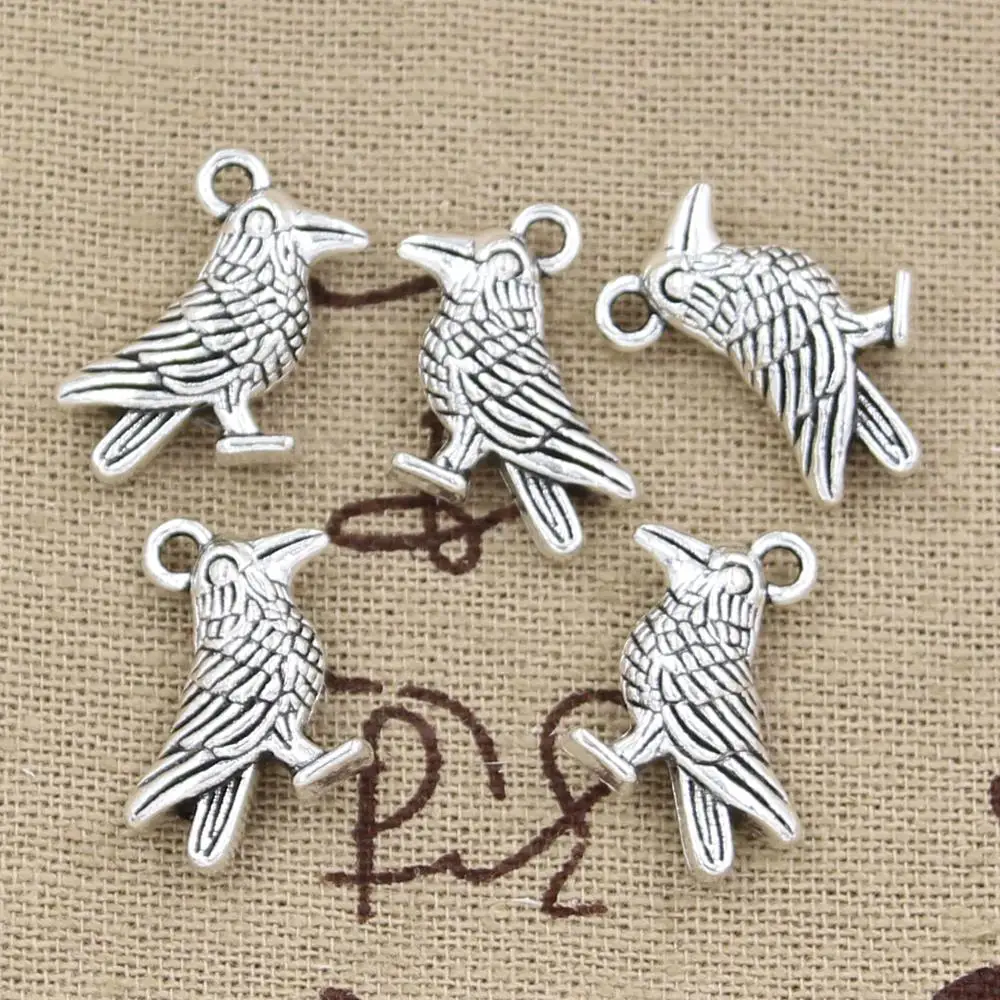 8pcs Charms Bird Parrot 17x17mm Antique Making Pendant fit,Vintage Tibetan Bronze Silver color,DIY Handmade Jewelry