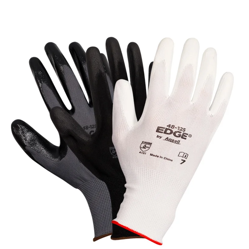 

1pair Work Gloves For Pu Palm Coating Safety Glove Black Working Safety Gloves Cut-resistant Protective Anti-cutting Gloves