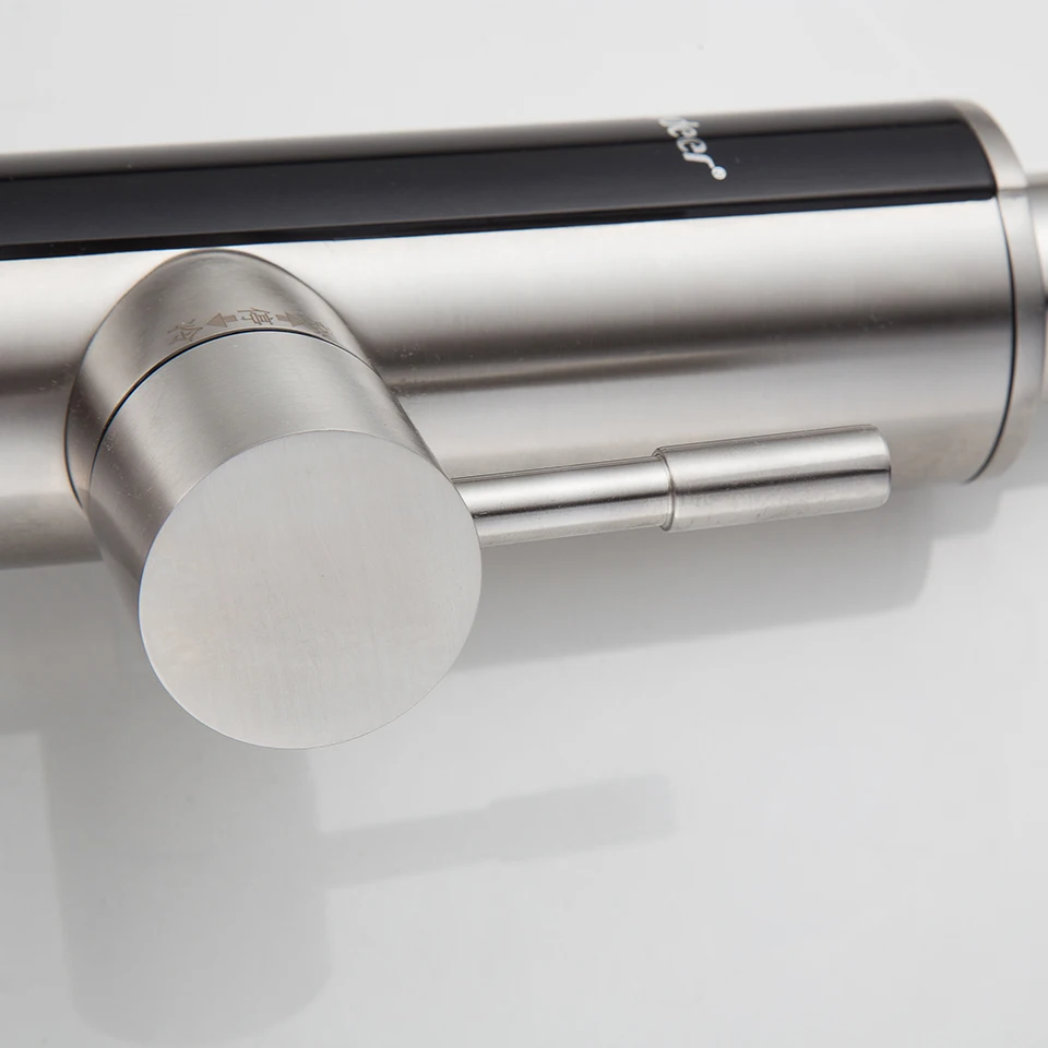 220V Electric Tankless Instant Kitchen Faucet Sink Shower Stainless Steel Water Heater Faucets Universal Rotation Temp. Display