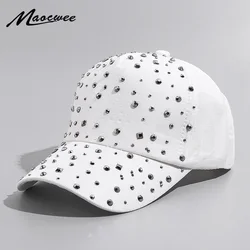 Damska Rhinestone kapelusze diament czapka przeciwsłoneczna Swag Casquette Snapback Gorras jednolity kolor lato Baseball czapki tata dziewczyna kości Snapback