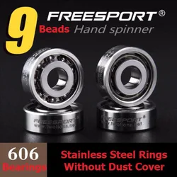 1 Piece FreeSport 606 Stainless Steel 9 Beads Hybrid Ceramic Bearing Without Dust Cover For Fidget Hand Spinner Bearings