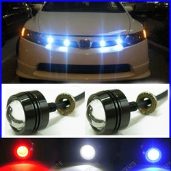 2pc 12v 3w luz de nevoeiro do carro led olho de águia drl circulação diurna cauda backup estacionamento licença luz freio interior universal