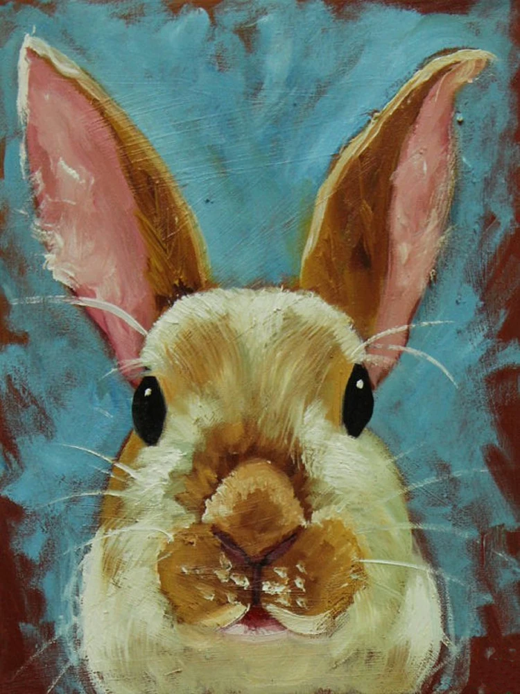 

Dafen Oil Painting Manufacturer Wholesale High Quality Abstract Animal Oil Painting Rabbit Painting On Canvas Hare Paintings