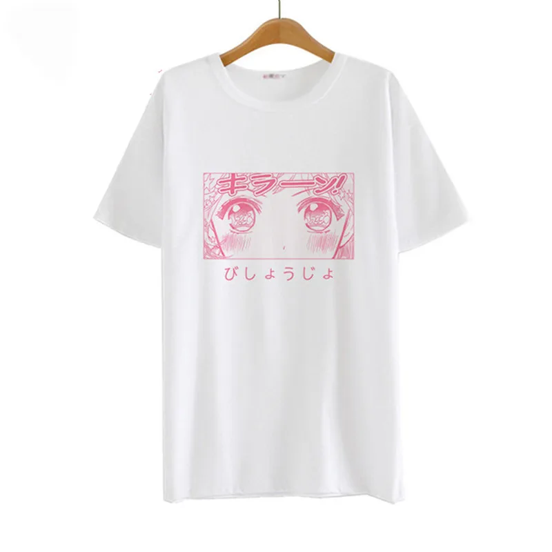 Japanese Cute Comic Women T-shirt Soft Sister Harajuku Style Sailor Girl Milk Silk Kawaii White T Shirts Female Graphic Top Tees