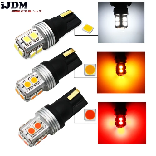 Imagen 2 del producto 10 Uds T10 bombilla LED Canbus blanca 12V W5W 168 194 lámpara led para luces de matrícula, también luces de posición de estacionamiento, luces interiores