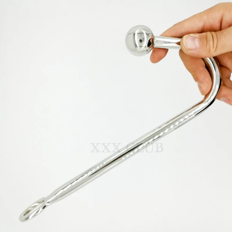 Thierry  Quality Stainless Steel Anal Hook Metal Butt Plug with Ball Anal Plug Anal Dilator Gay Sex Toys for Adult Games