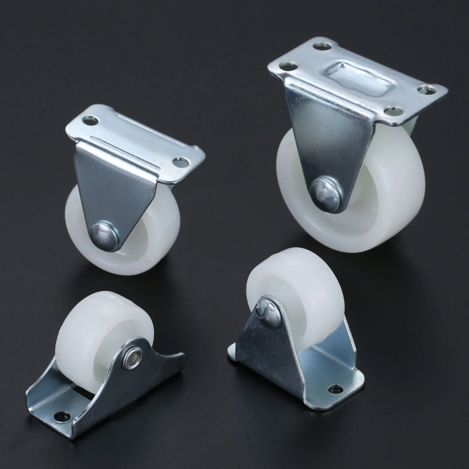 DRELD 8 قطعة 1/1.25/1.5 بوصة عجلات الأثاث شقة سيارة عجلة ثابتة كتم الاتجاه عجلة معدنية السيليكا المواد لتقوم بها بنفسك نموذج أجزاء