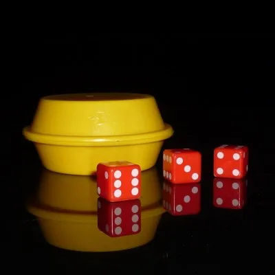 Super Dice with Yellow box (Gimmick) - Trick, card magic,magic tricks,fire,props,dice,comedy,mental magic