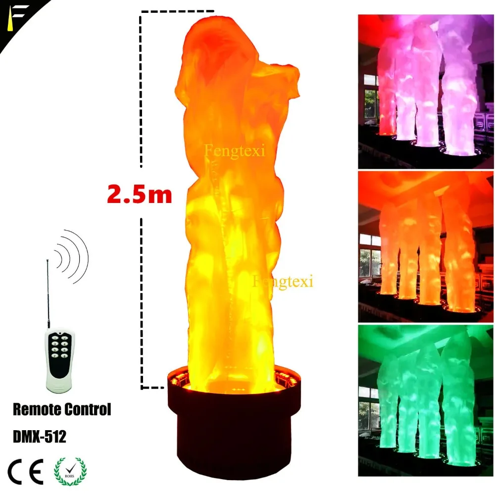 3 في 1 2.5m dmx Flame Fire Light ، جهاز تزيين المسرح/الديسكو للهالوين ، RGB LED 72*3w