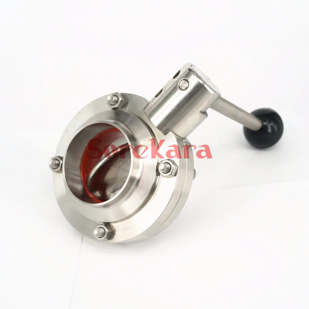 

1-1/4" 32mm SS304 Stainless Steel Sanitary Weld Butterfly Valve Brew Beer Dairy Product