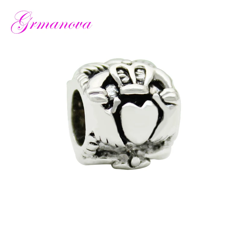 Irish Claddagh Friendship&Love Charm Amulet European Charm Beads Amulet Fit Pandora Bracelet Women's DIY Jewelry