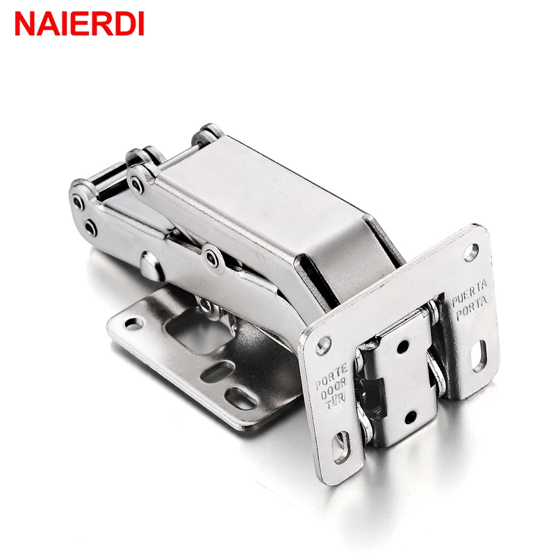 NAIERDI 165/170/175 Degree Hinge No-Drilling Hole Spring Angle Hinges For Cabinet Cupboard Door Thick Board Furniture Hardware