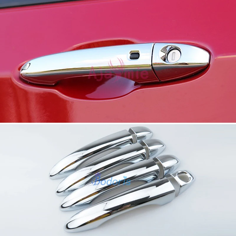 

2017 2018 Chrome Car Styling Door Handle Cover Overlay Garnish Trim Panel Frame With Smart Hole For Jeep Compass Accessories