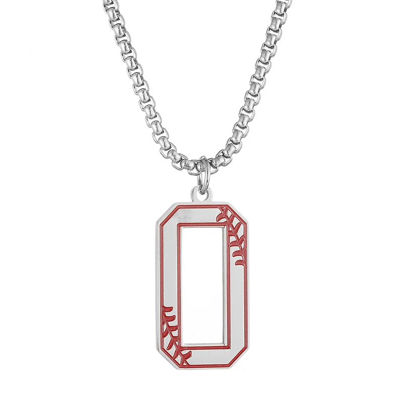 Stainless Steel 0-9 Number Baseball Pendant Necklace Charm Chain Choker For men Basketball Digital Necklace Fashion Jewelry Gift