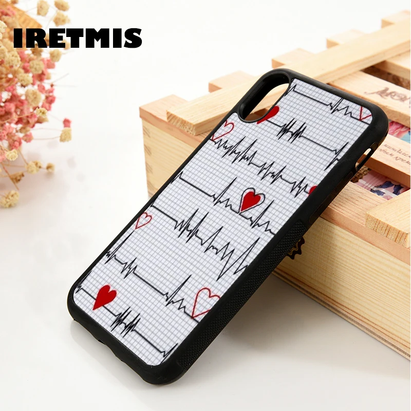 Iretmis 5 5S SE 6 6S Soft Silicone  phone case cover for iPhone 7 8 plus X Xs 11 Pro Max XR Health Heart Nurse Medical Medicine