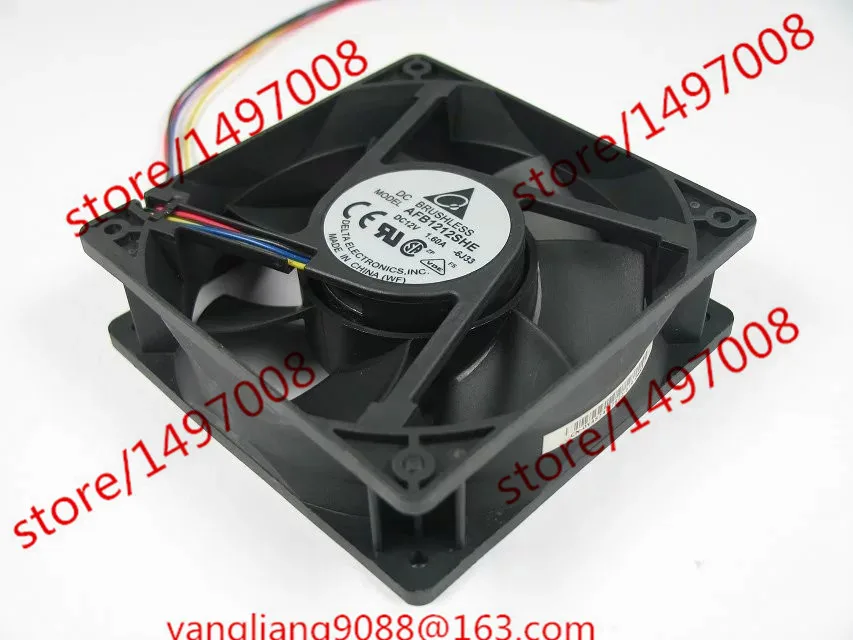 

Delta Electronics AFB1212SHE 6J33 DC 12V 1.60A 120x120x38mm Server Cooling Fan