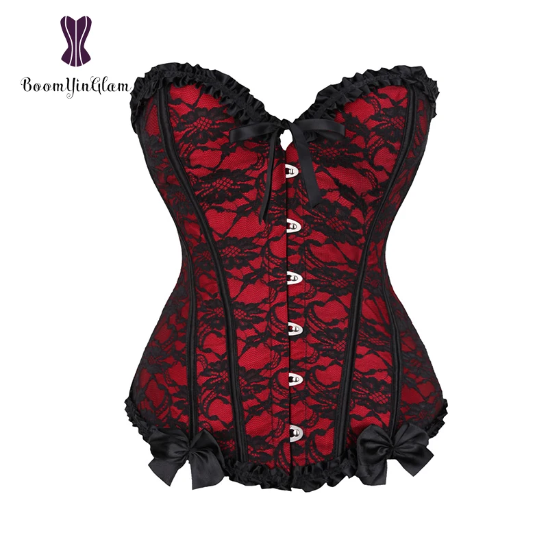 Court Style Plus Size Slimming Body Shapewear Pleated Corselet Sexy Lingerie Women Bustiers Lace Up Corset 805#