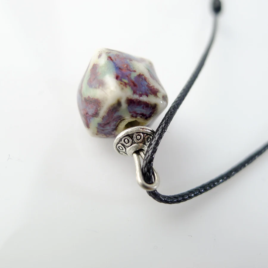 Ceramic Cube pendant Necklaces Jingdezhen Ceramic Jewelry Long Rope Handmade DIY fashion Necklace for women #EY122