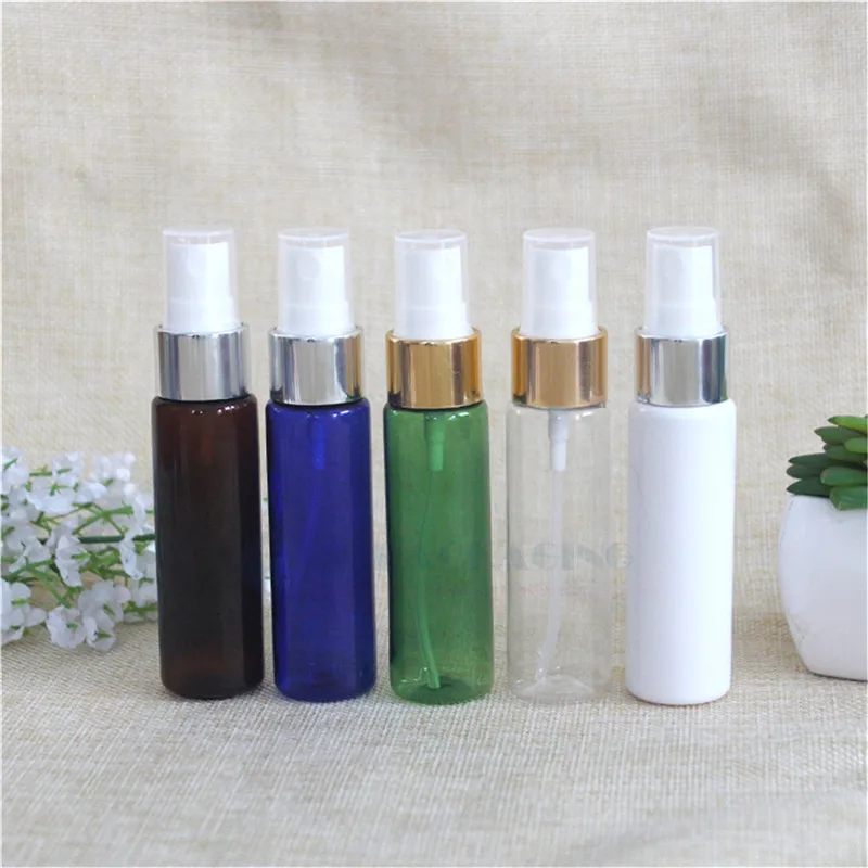 50pcs*30ML Spray Pump PET Bottle Empty Cosmetic Container Plastic Perfume Refillable Packing Mist Atomizer Anodized Aluminum