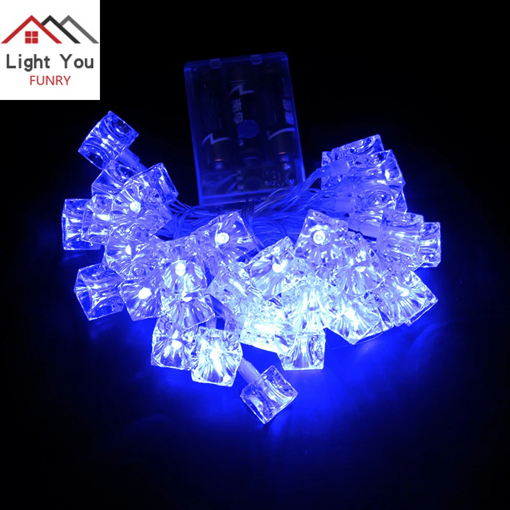 4.2 m 40 LED battery box ice cube string Christmas ice cube string garden decoration string
