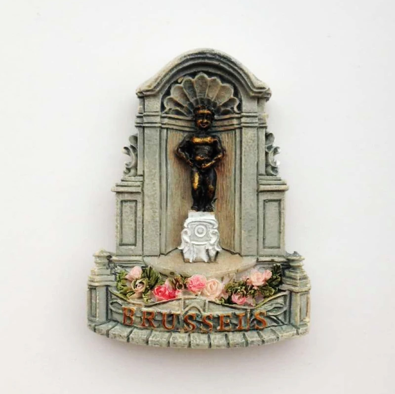 Hot sale Brussels Belgium Grand Place Manneken-Pis Statue 3D Fridge Magnet Travel Souvenir Refrigerator Magnetic Stickers