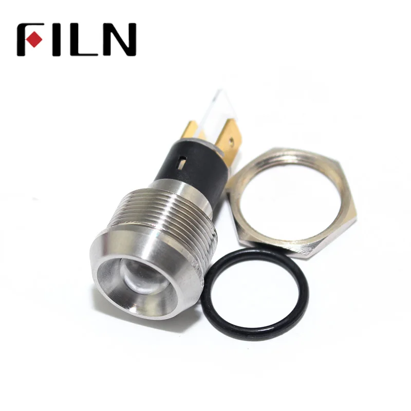 FILN FL1M-19CJ-1 6v 12V 24V 220v red blue green led light Metal Indicator 19mm pilot Signal light lamp