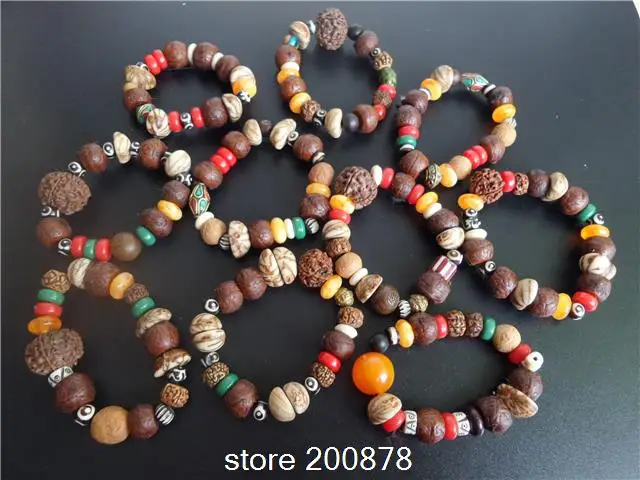 BB-213 Designer original-Tibetan colorful beaded bracelet,beeswax,coral,yak bones beads,Tibet Ethnic jewelry,mix Wholesale