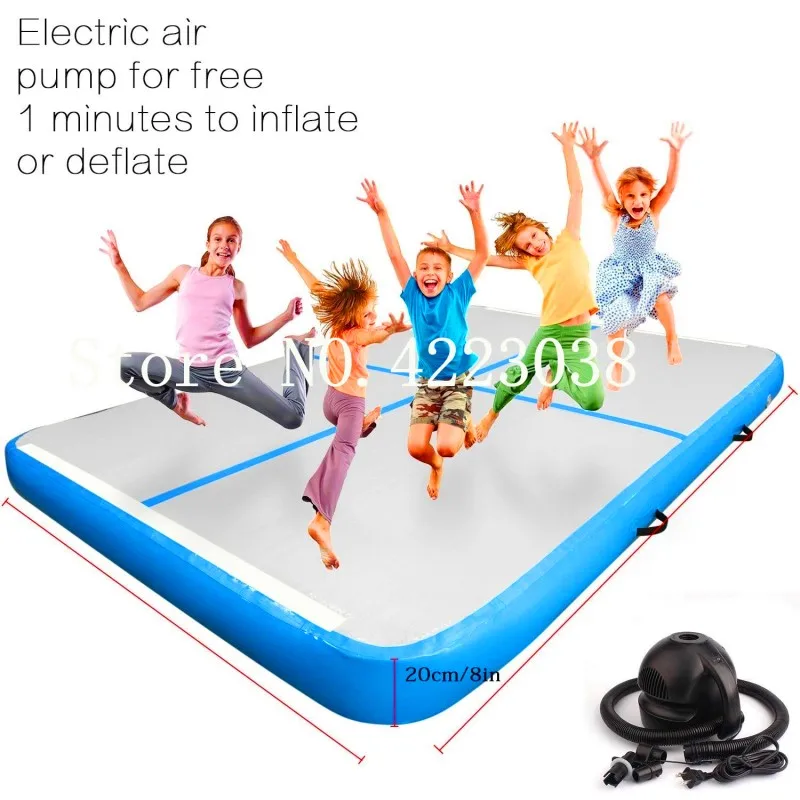 Free Shipping Lowest Price 1m,2m,3m Air Tumbling Gymnastics Mats Square 20cm Thick PVC Inflatable Air Track For Home Use