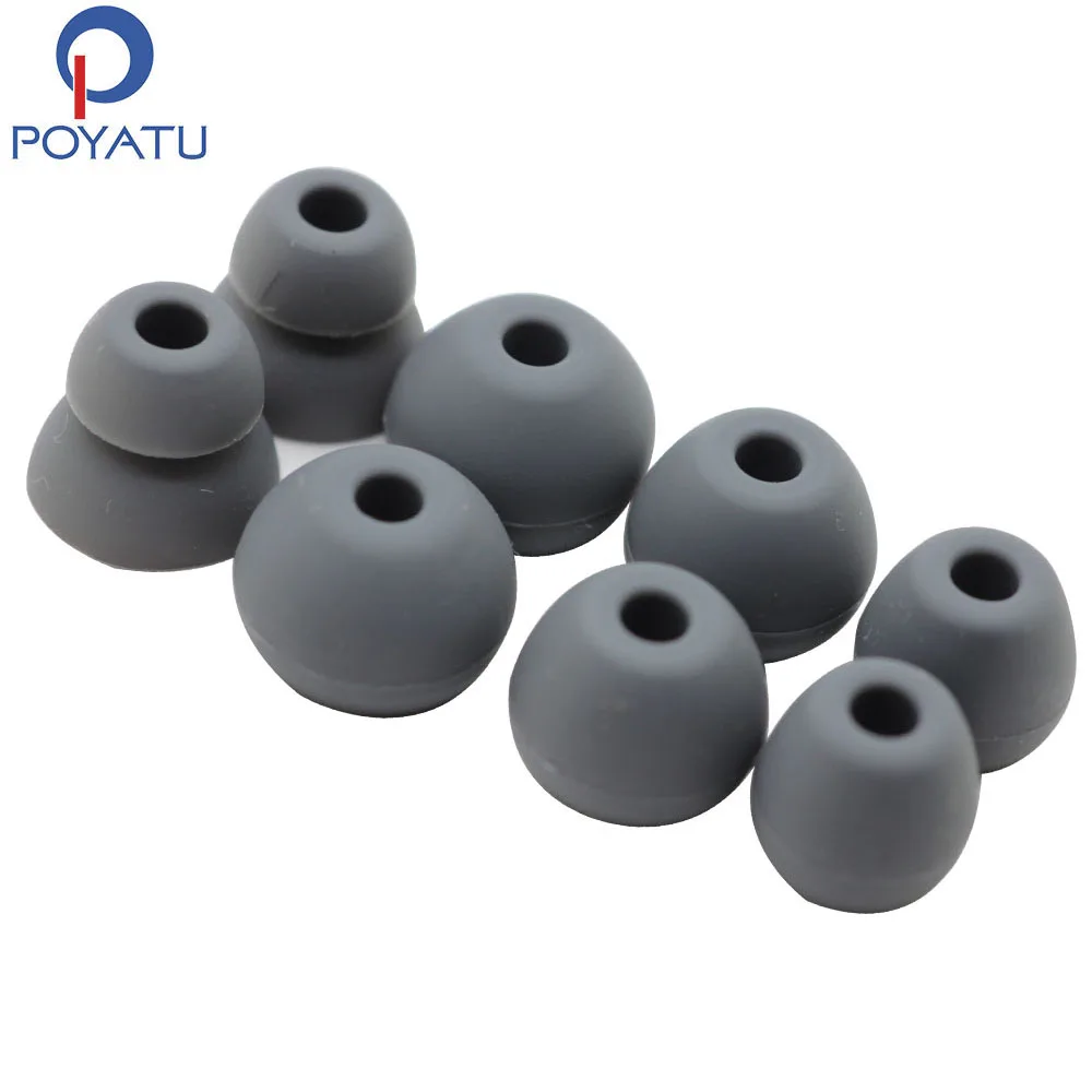 POYATU Earbuds Silicone For Meizu EP52 Wireless Bluetooth Sport Earphone Silicone Ear Tips Eartips Replacement Earbud Gray  Grey