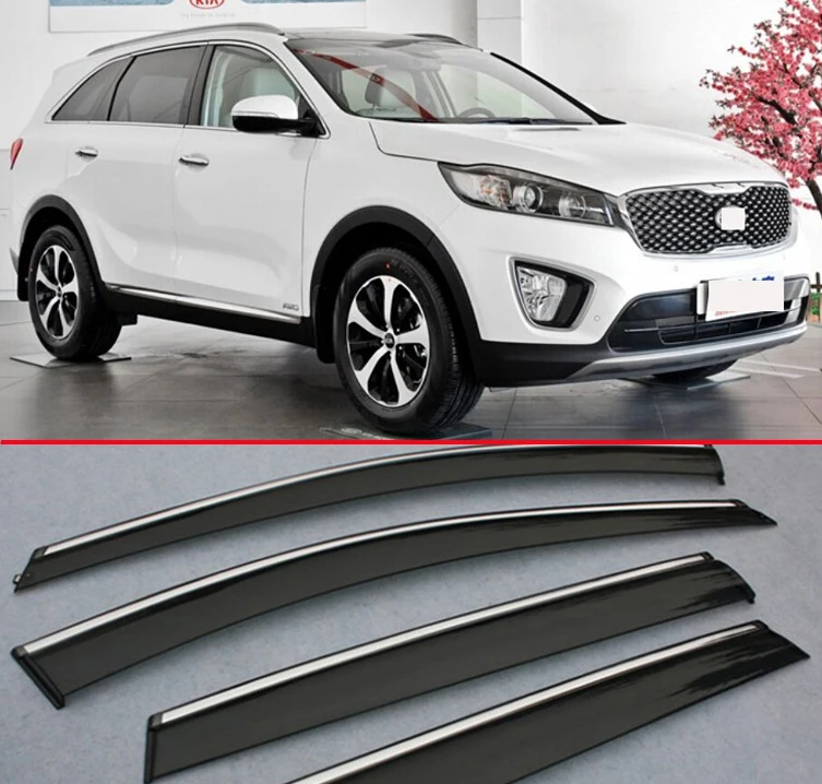 

For Kia Sorento L 2015 2016 2017 Car Window Sun Rain Shade Visors Shield Shelter Protector Cover Sticker