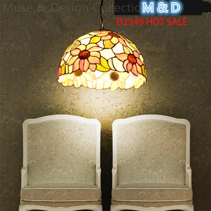 Custom-made Hand-made Mosaic Ceiling Sunflower Lamp  Home decoration  Pastoral Mediterranean Style Lamp