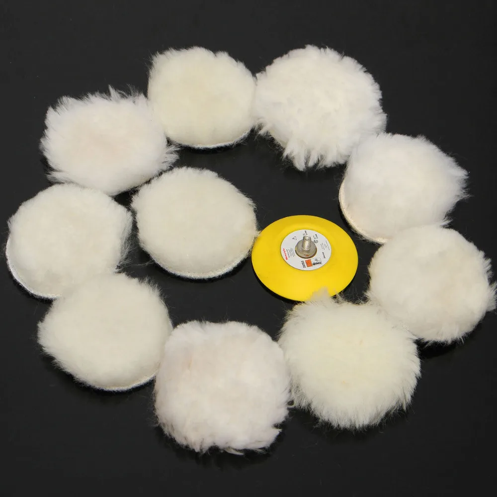 

WENXING 11Pcs 3" Woolen Polishing Buffing Bonnet Pad Kit For M6 Car Auto Polisher Waxing