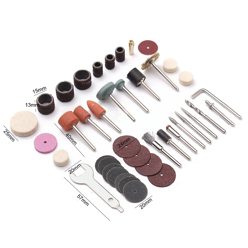40Pcs x Rotary Power Tool Accessory Set For 1/8'' Shank Sanding Grinder Polish Accessories