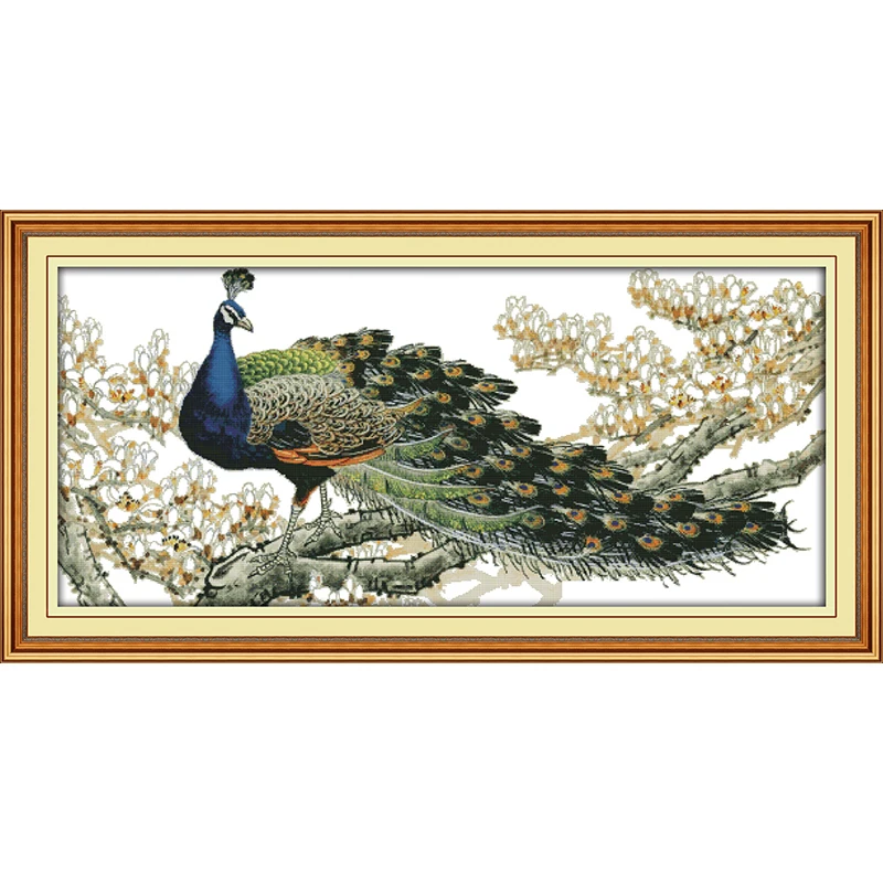 Joy Sunday Peacock series DMC Counted Cross Stitch DIY Handwork 14CT 11CT For Embroidery Home Decor NKF Cross-stitching