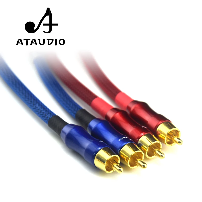 ATAUDIO 1 Pair Canare Hifi Rca Cable Hi-end 6N OFC 2RCA Male to 2RCA Male Cable
