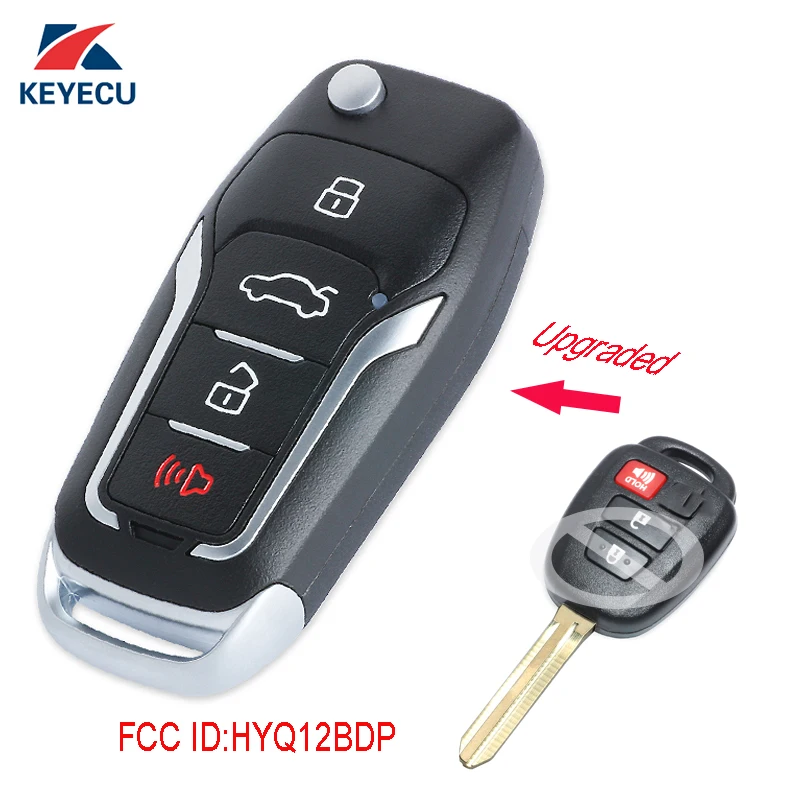 

KEYECU Replacement Upgraded Flip Remote Car Key Fob for Toyota RAV4 Tacoma 2014-2016 / Scion xB 2013-2015 FCC ID: HYQ12BDP