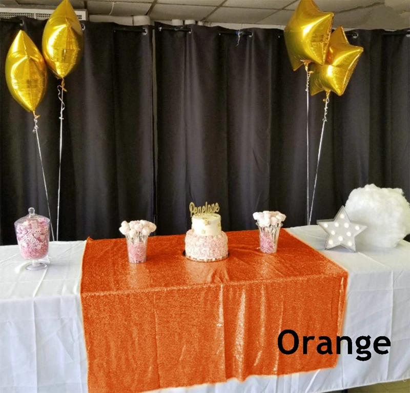 

Оранжевая скатерть с блестками 90x дюйма, круглая прямоугольная вышитая скатерть с блестками для свадебного украшения, вечеринки, Рождества